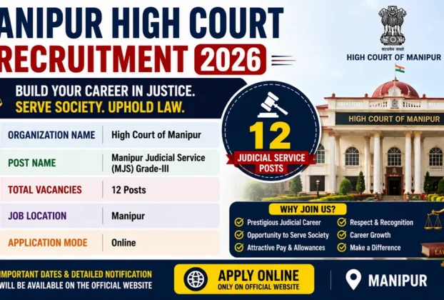 Manipur High Court Recruitment 2026 for 12 Judicial Service Posts