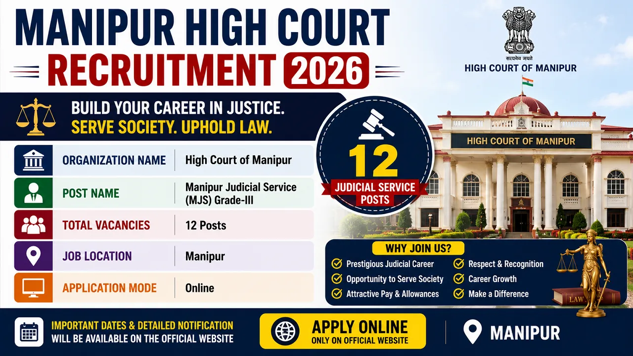 Manipur High Court Recruitment 2026 for 12 Judicial Service Posts