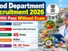 Food Department Recruitment 2026 for 10th Pass Without Exam