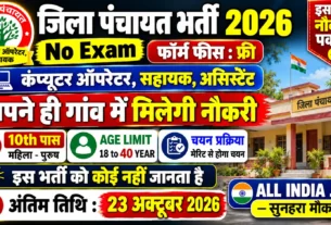 Jila Panchayat Recruitment 2026 for 10th Pass without Exam